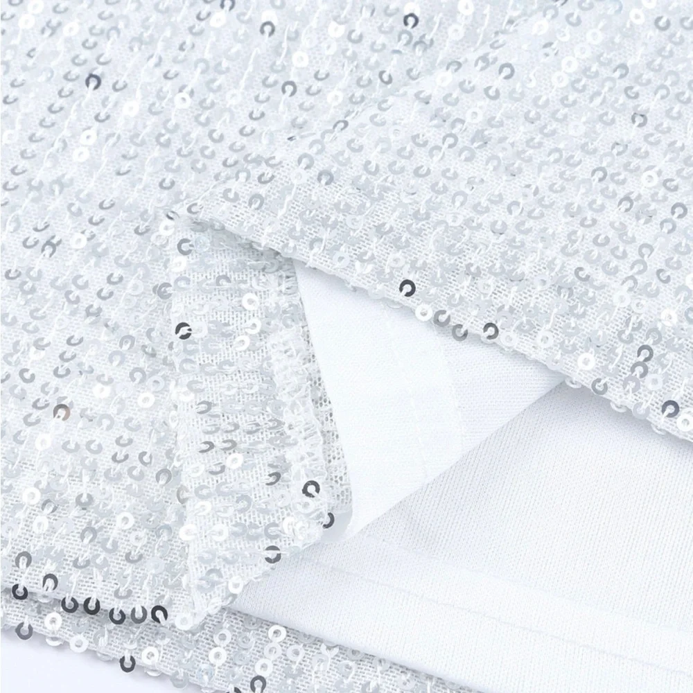 #27 White All Sequin Sleeveless Top - Picture 8 of 10